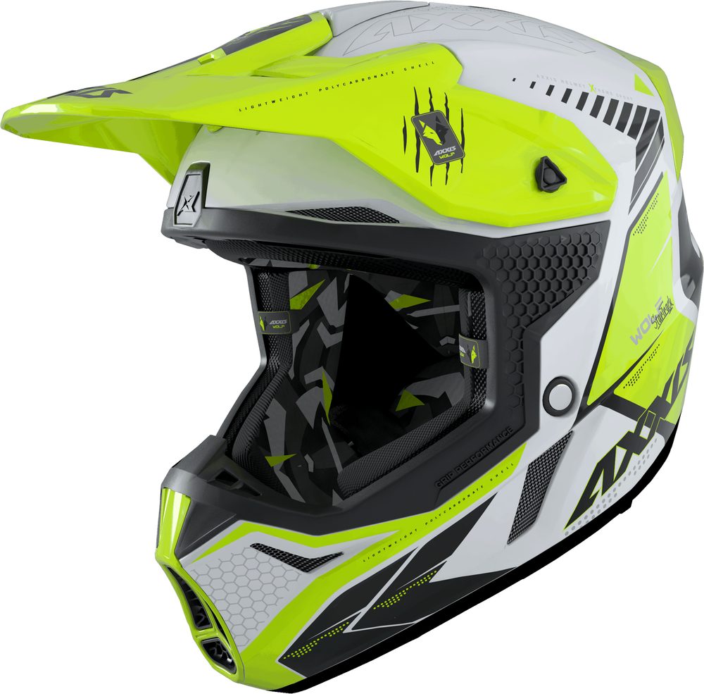 AXXIS Motokrosová helma AXXIS WOLF ABS star track a3 lesklá fluor žlutá - 2XL