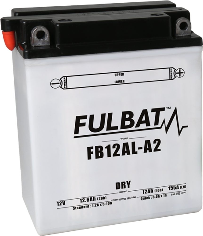 FULBAT Konvenční motocyklová baterie FULBAT FB12AL-A2 (YB12AL-A2) Včetně balení kyseliny