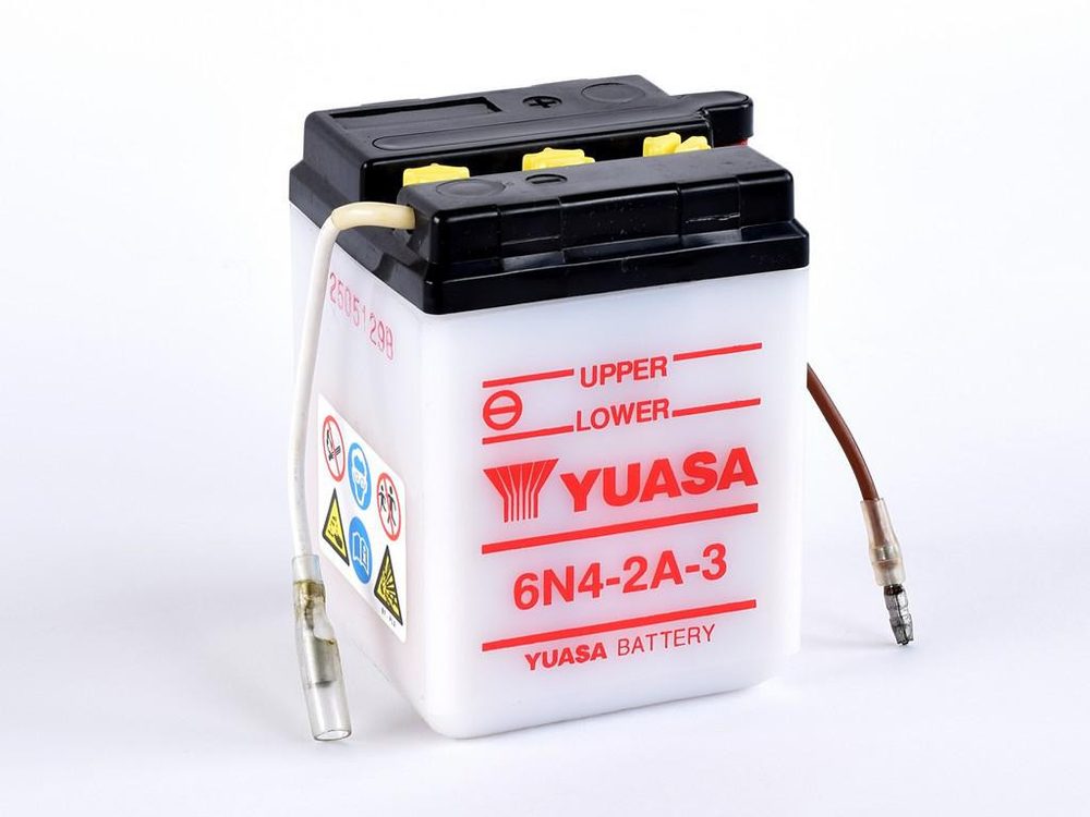 YUASA Konvenční 6V akumulátor bez kyseliny YUASA 6N4-2A-3