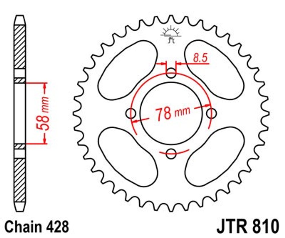 JT Řetězová rozeta JT JTR 810-43 43 zubů, 428