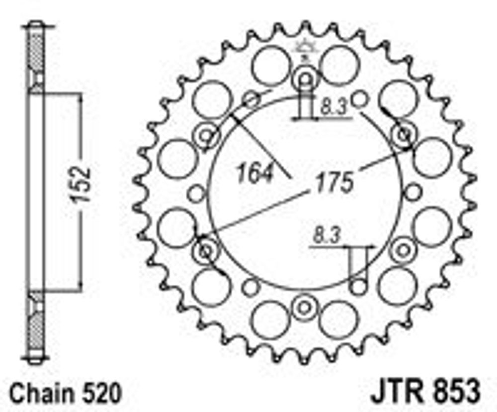 JT Řetězová rozeta JT JTR 853-51 51 zubů, 520