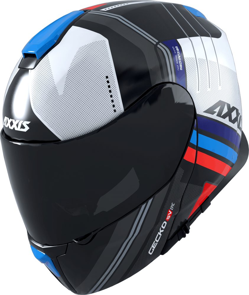 AXXIS Výklopná helma AXXIS GECKO SV ABS epic - lesklá modrá - XL