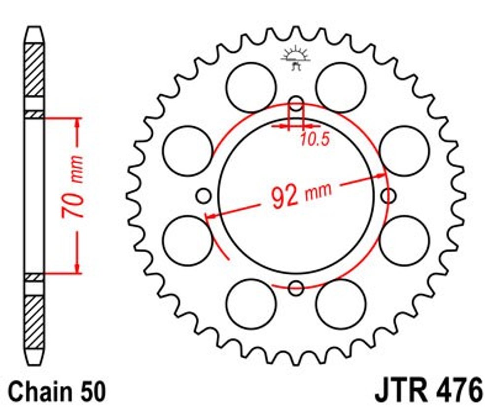 JT Řetězová rozeta JT JTR 476-35 35 zubů, 530