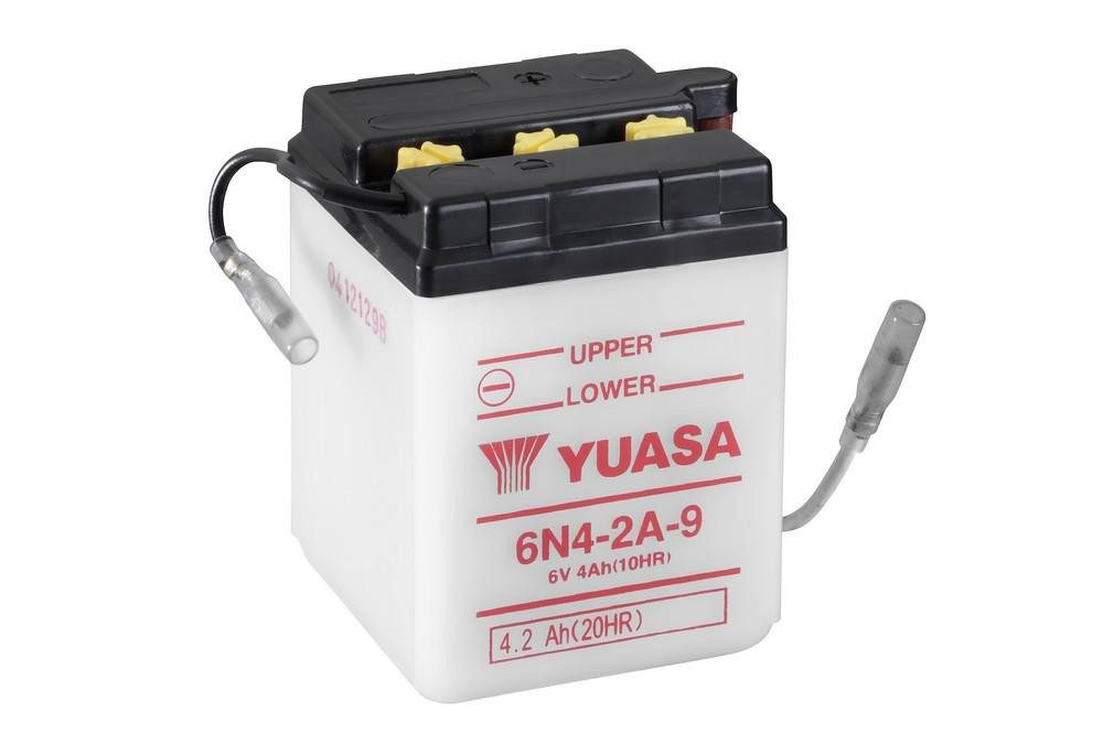 YUASA Konvenční 6V akumulátor bez kyseliny YUASA 6N4-2A-9