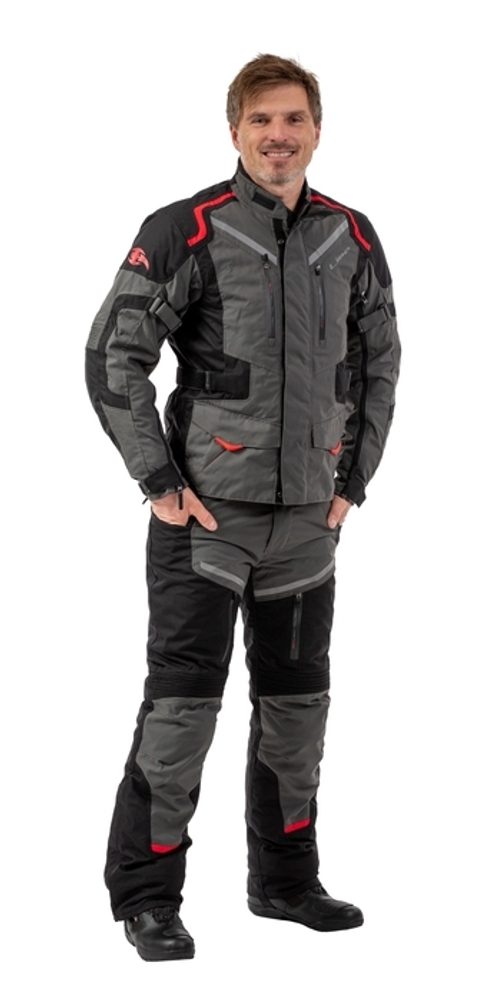 MBW Cestovní textilní bunda MBW ADVENTURE PRO JACKET - šedá