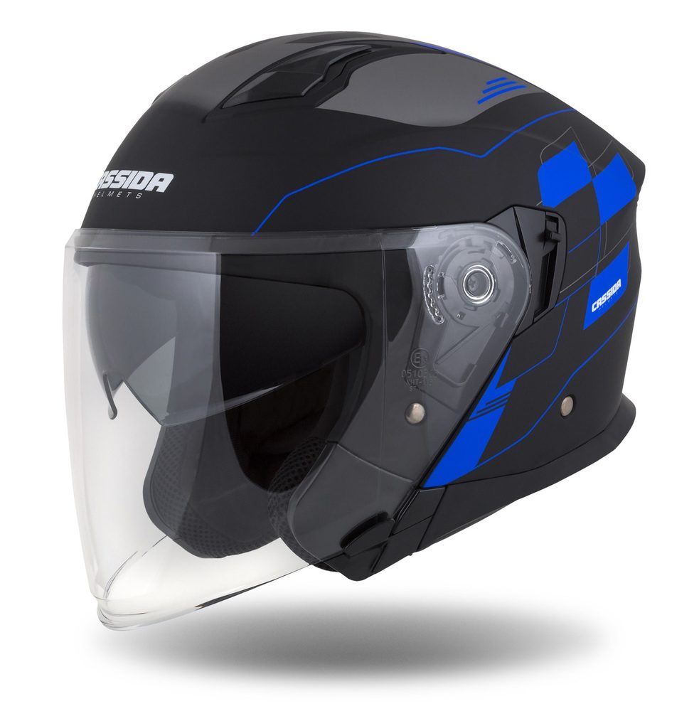 CASSIDA helma Jet Tech RoxoR - černá matná, modrá - XS