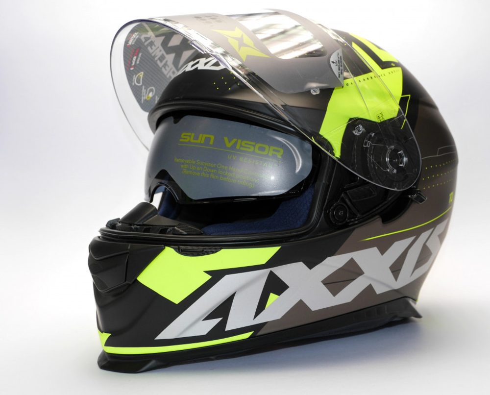 AXXIS Integrální helma AXXIS EAGLE SV DIAGON D2 matná fluor žlutá - XL