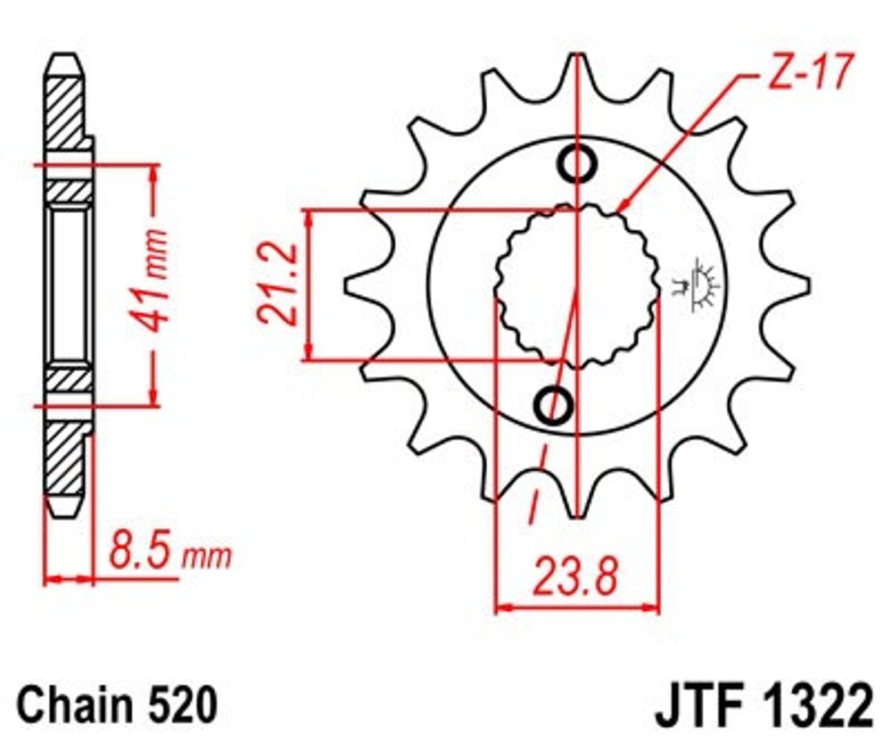 JT Řetězové kolečko JT JTF 1322-13 13 zubů, 520