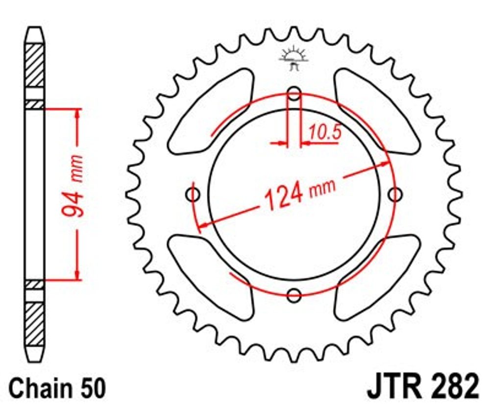 JT Řetězová rozeta JT JTR 282-36 36 zubů, 530