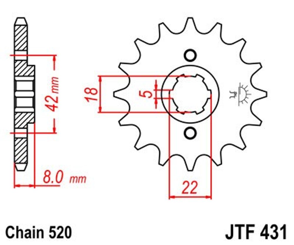 JT Řetězové kolečko JT JTF 431-13 13 zubů, 520