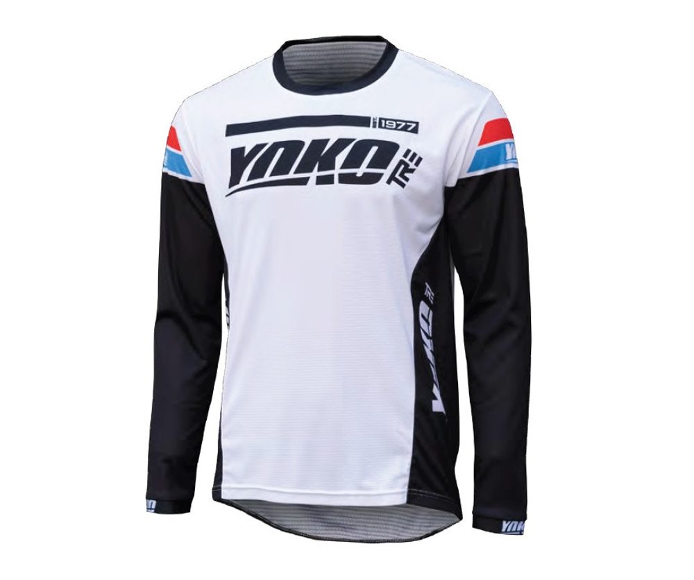 YOKO Motokrosový dres YOKO TRE bílá/černá - XL