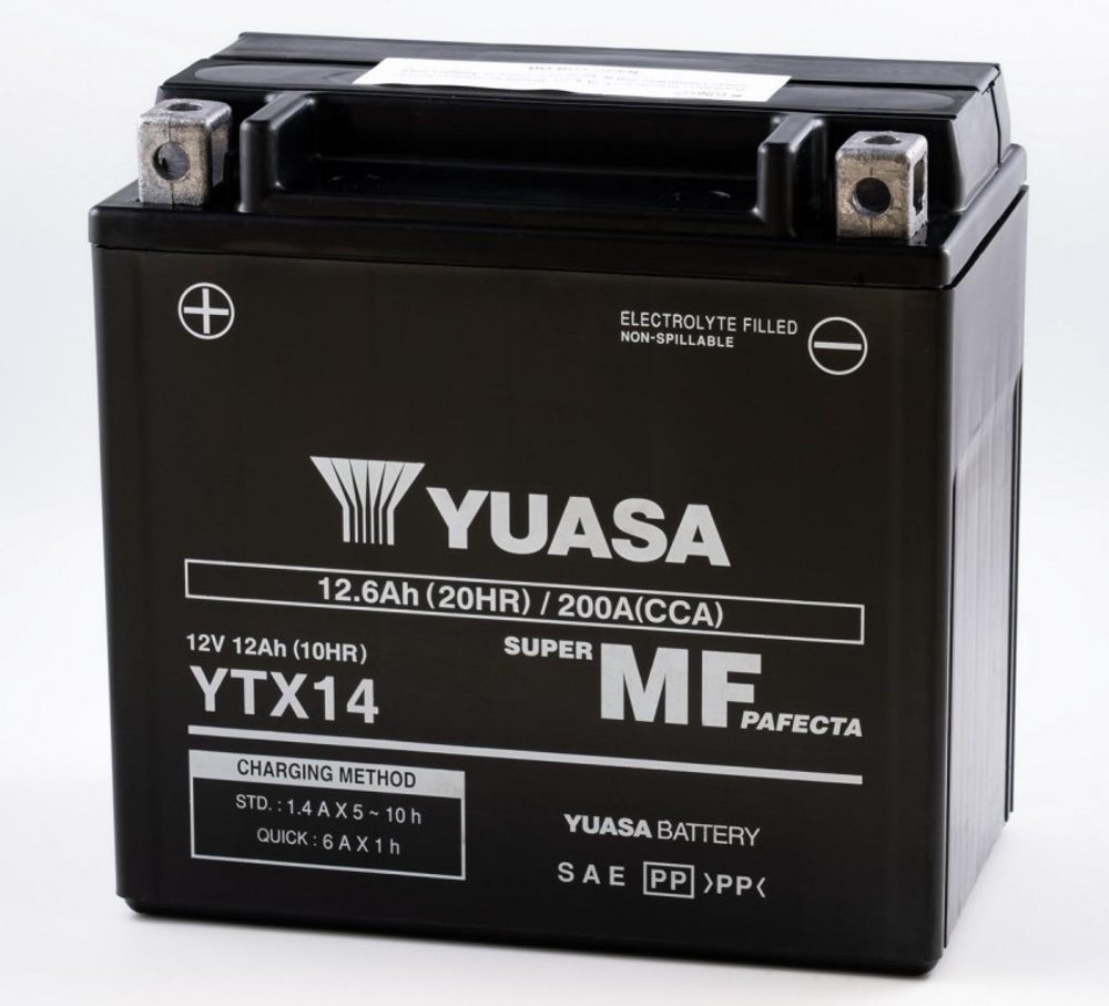 YUASA Továrně aktivovaná motocyklová baterie YUASA YTX14