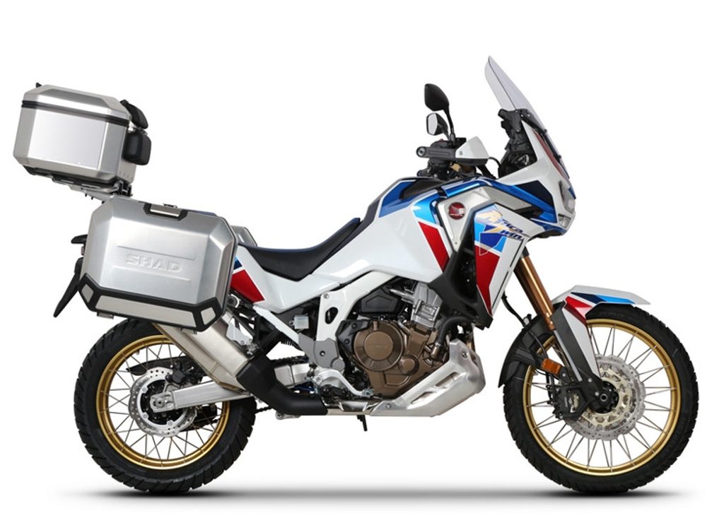 SHAD Kompletní sada hliníkových kufrů SHAD TERRA, 37L topcase 36L/47L boční kufry, včetně montážní sady a plotny SHAD HONDA CRF 1100 Africa Twin