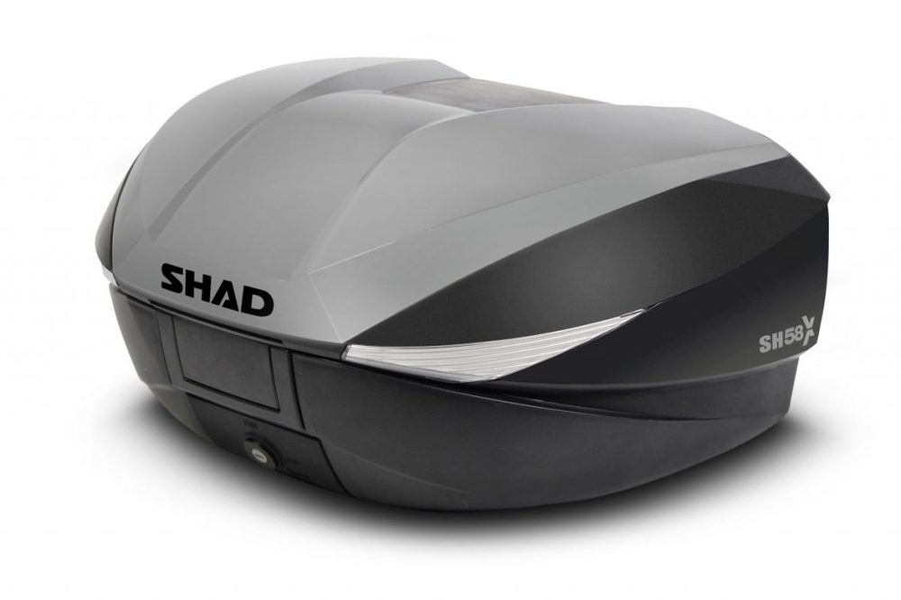 SHAD Vrchní kufr na motorku s barevným krytem SHAD SH58X nový titan se zámkem PREMIUM