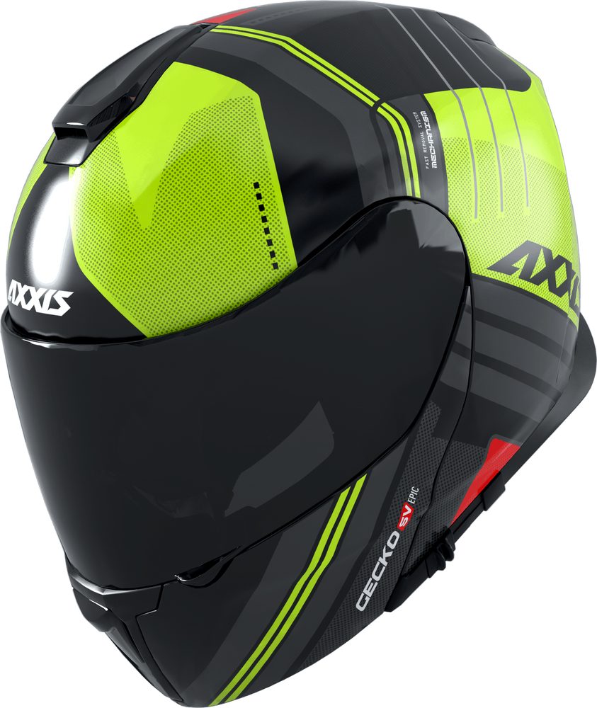 AXXIS Výklopná helma AXXIS GECKO SV ABS epic - fluor žlutá - XL