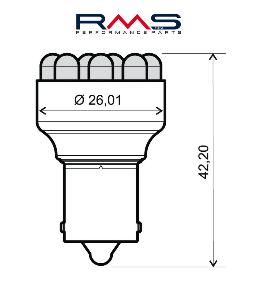 RMS Žárovka RMS 246510510 12V 12 Led, BA15S S25 modrá