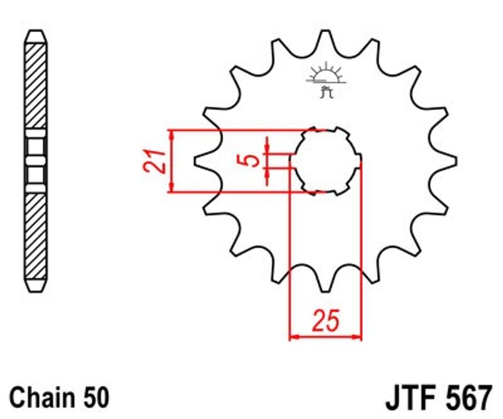 JT Řetězové kolečko JT JTF 567-16 16 zubů, 530