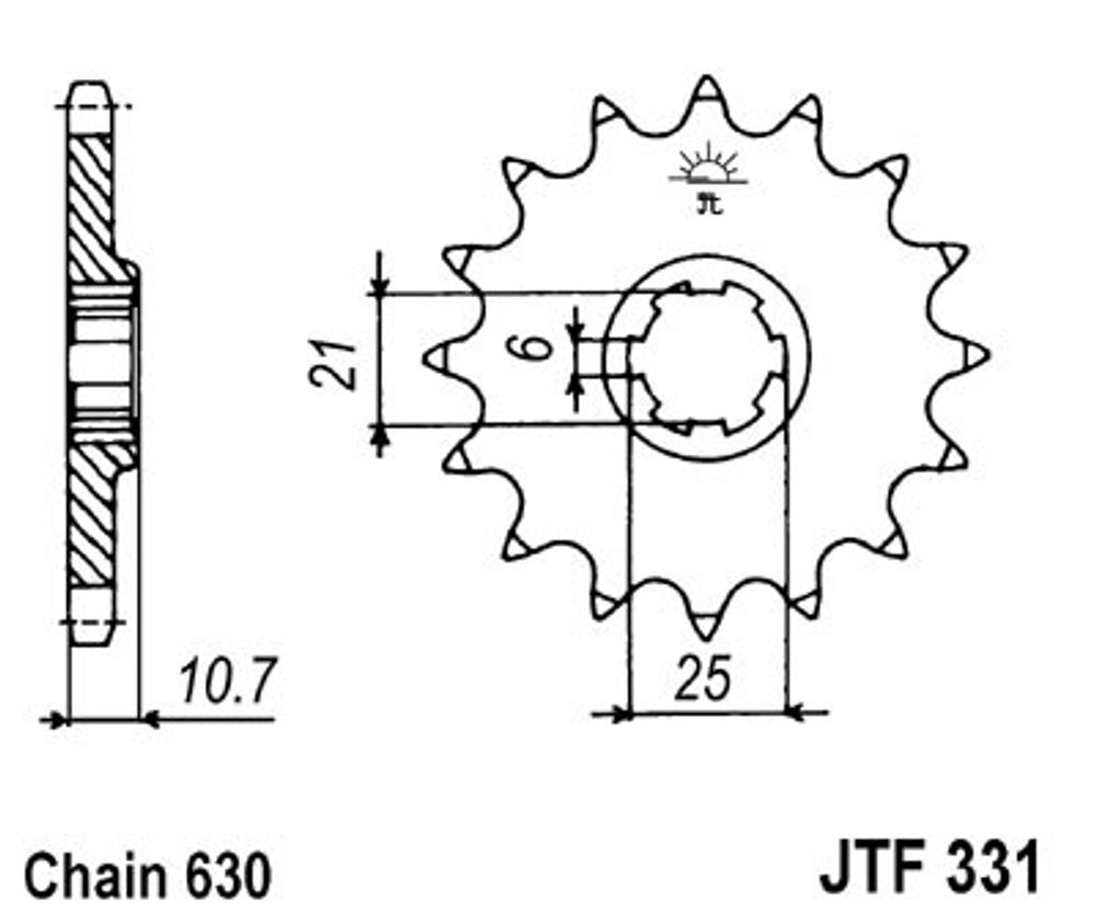 JT Řetězové kolečko JT JTF 331-14 14 zubů, 630