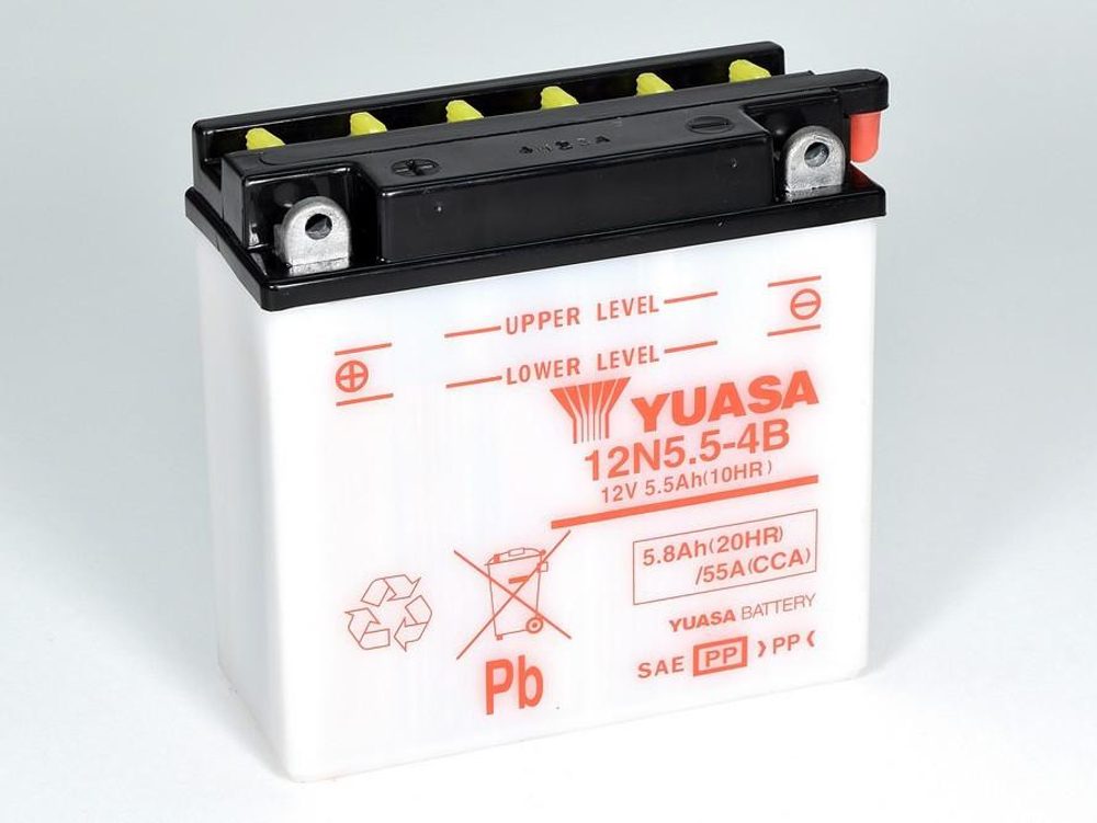 YUASA Konvenční 12V akumulátor bez kyseliny YUASA 12N5.5-4B