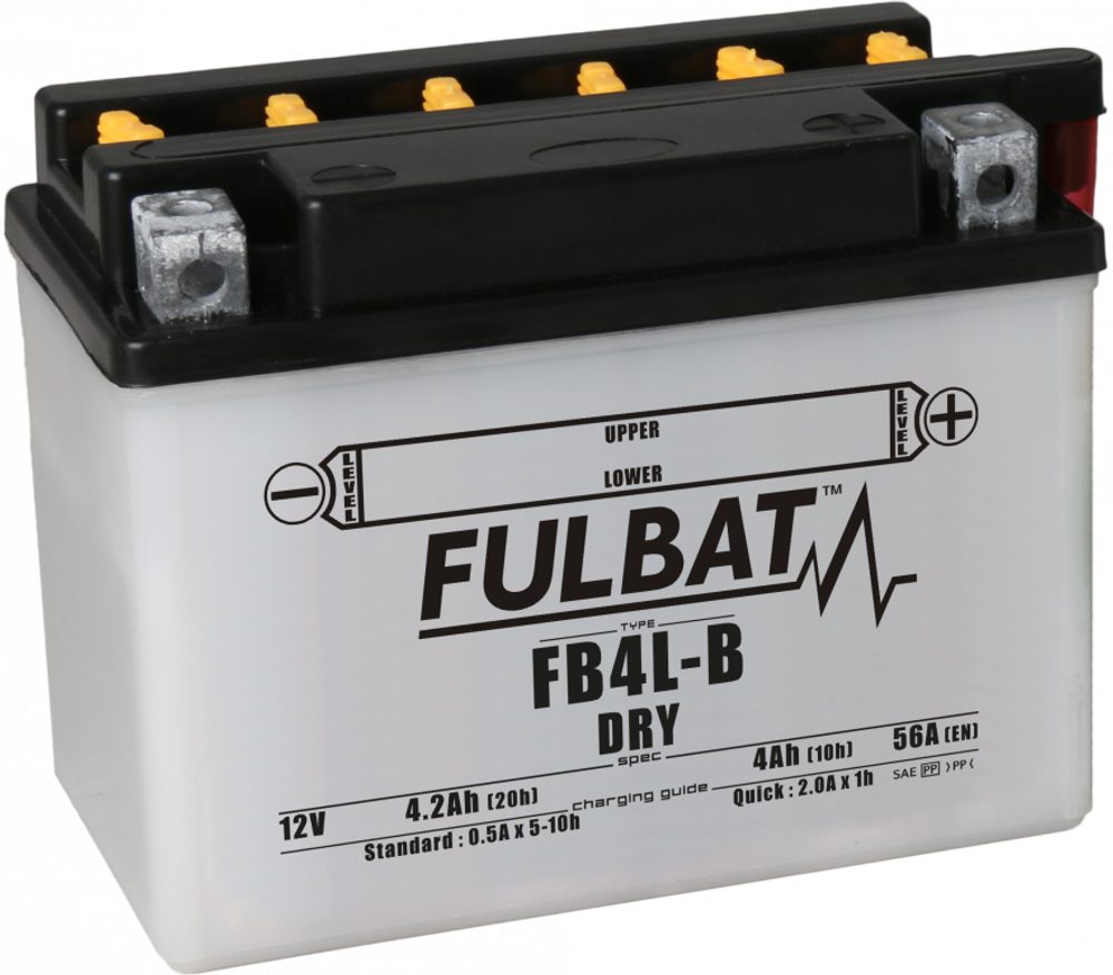 FULBAT Konvenční motocyklová baterie FULBAT FB4L-B (YB4L-B) Včetně balení kyseliny