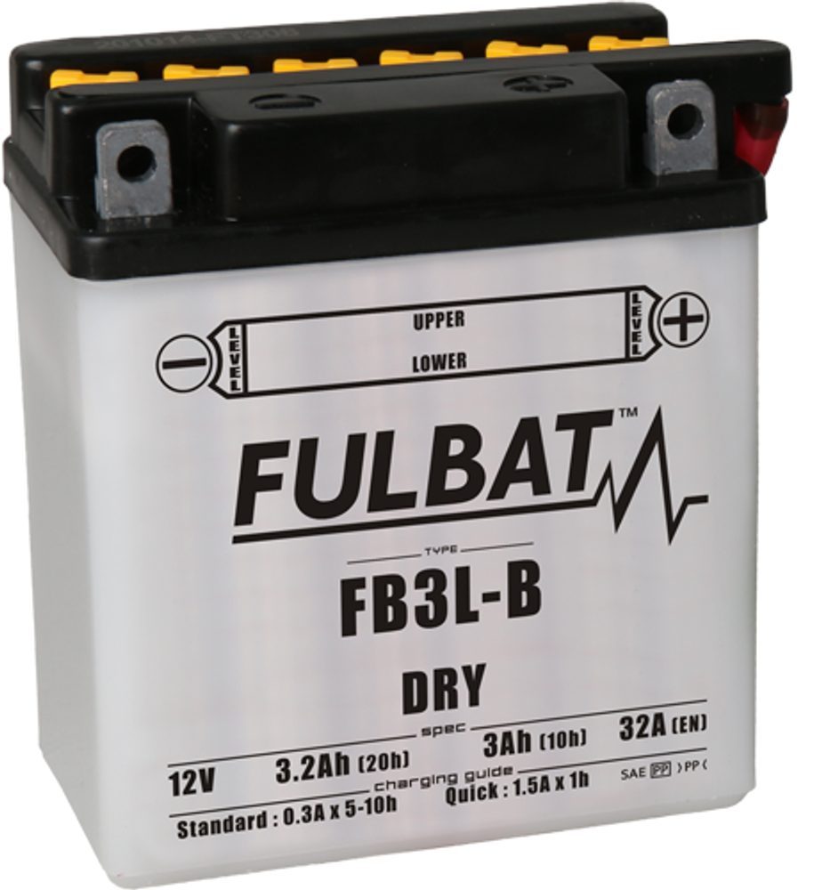 FULBAT Konvenční motocyklová baterie FULBAT FB3L-B (YB3L-B) Včetně balení kyseliny