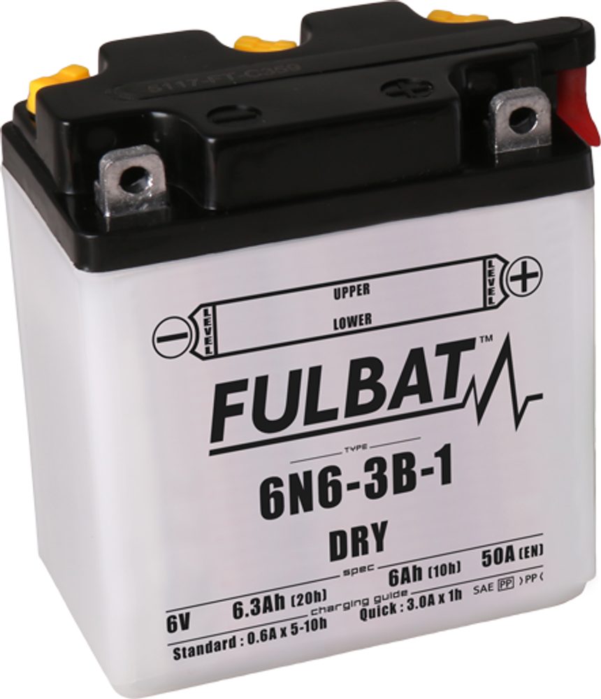 FULBAT Konvenční motocyklová baterie FULBAT 6N6-3B-1 Včetně balení kyseliny