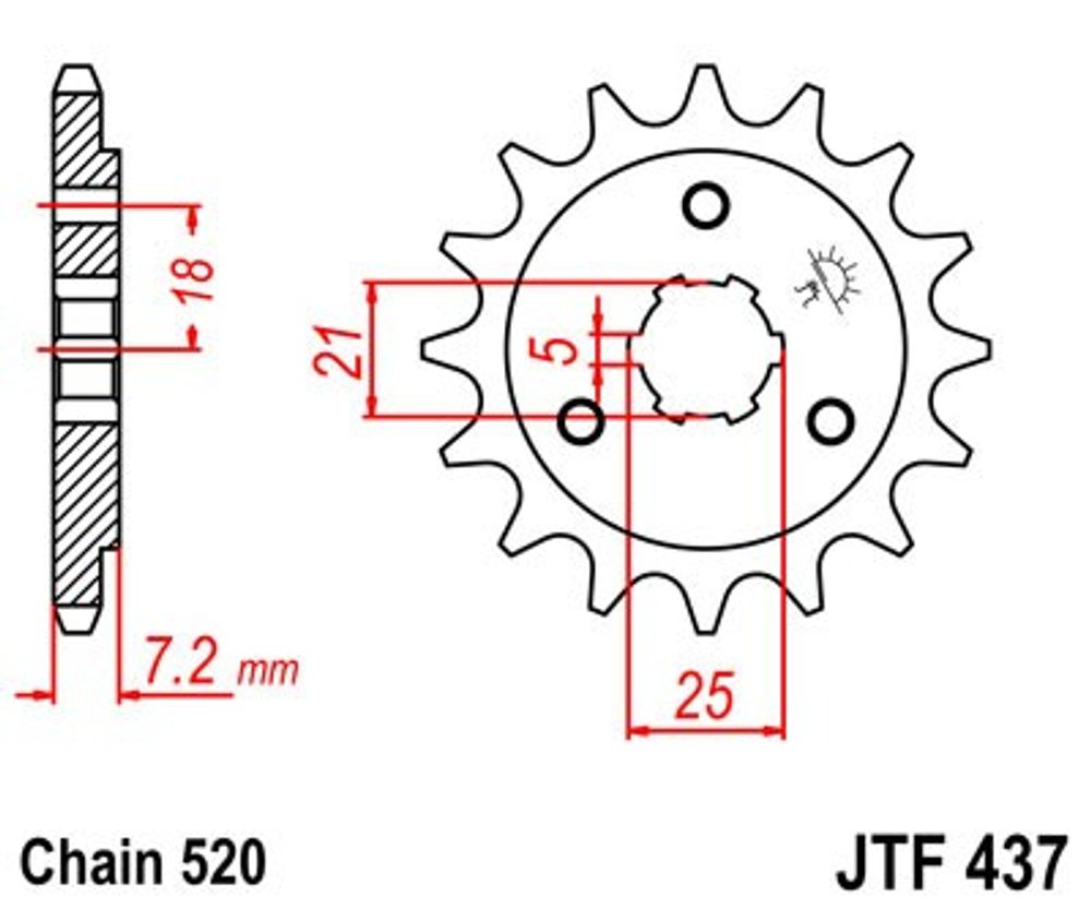 JT Řetězové kolečko JT JTF 437-15 15 zubů, 520