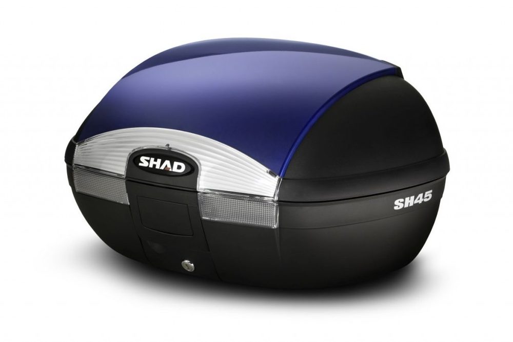 SHAD Vrchní kufr na motorku s barevným krytem SHAD SH45 modrá