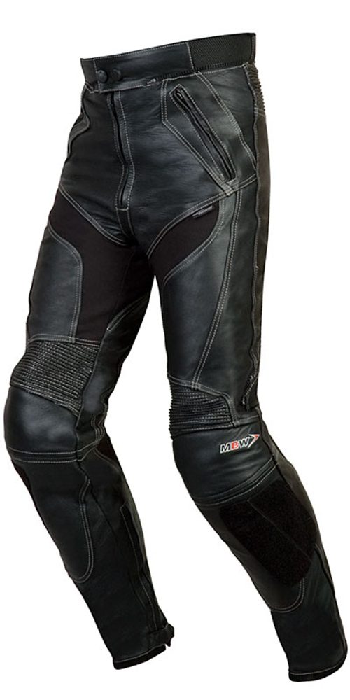 MBW Kožené kalhoty na motocykl MBW PATRIGO - černé - 56