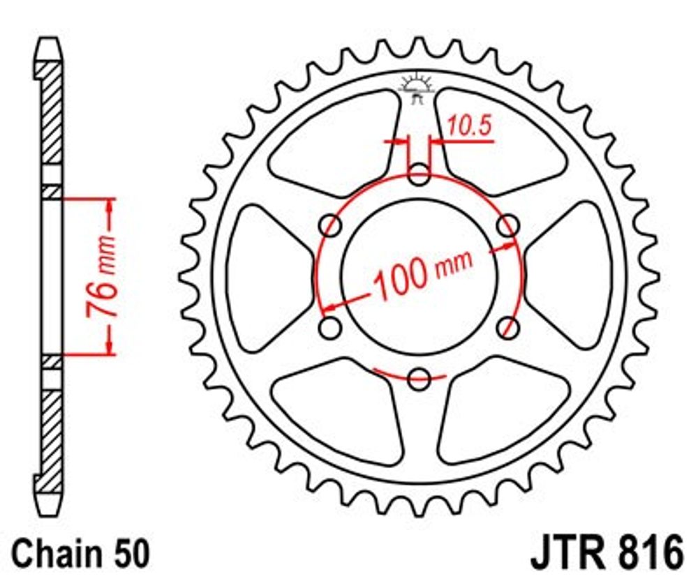 JT Řetězová rozeta JT JTR 816-49 49 zubů, 530