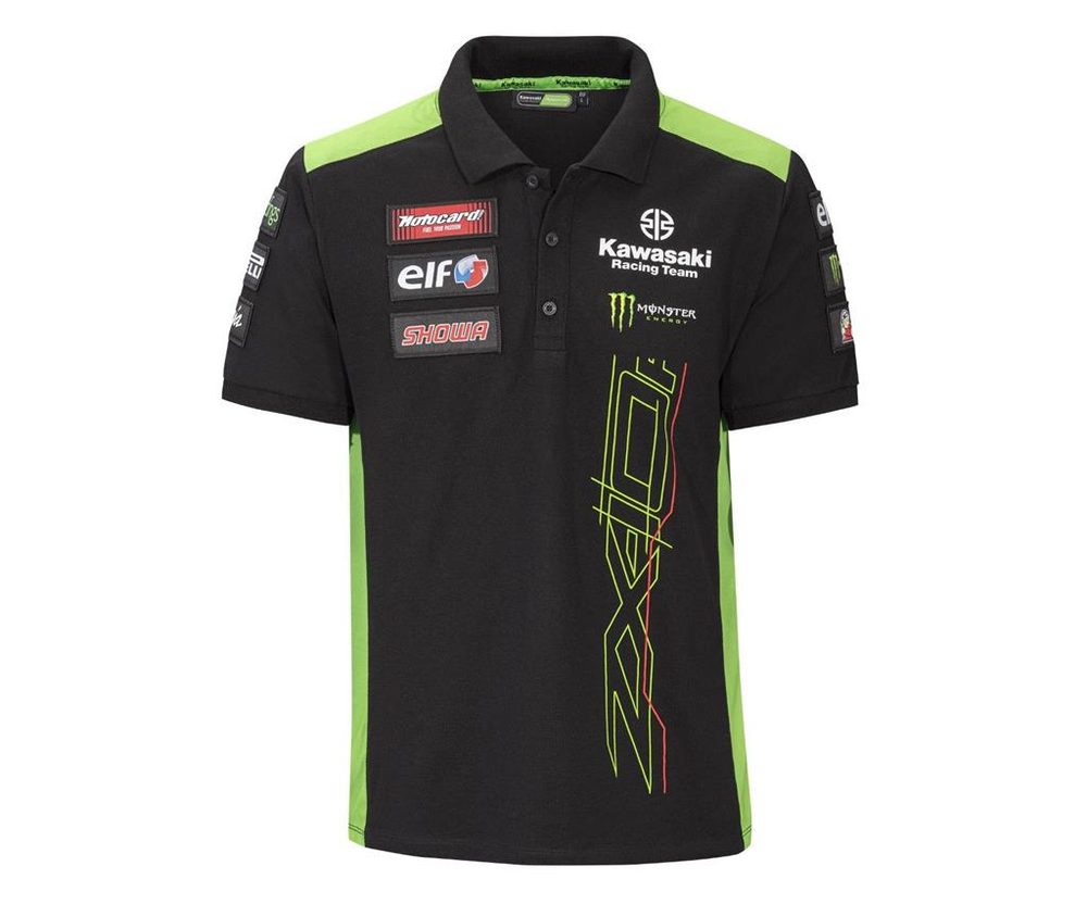 Kawasaki Pánské polo tričko Kawasaki Racing Team WSBK 2023 - černá - 3XL