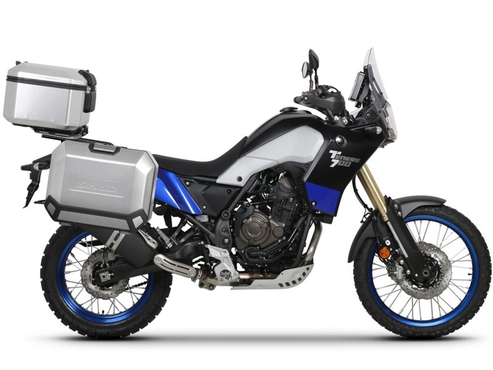 SHAD Kompletní sada hliníkových kufrů SHAD TERRA, 48L topcase 36L/47L boční kufry, včetně montážní sady a plotny SHAD YAMAHA Tenere 700 XTZ690