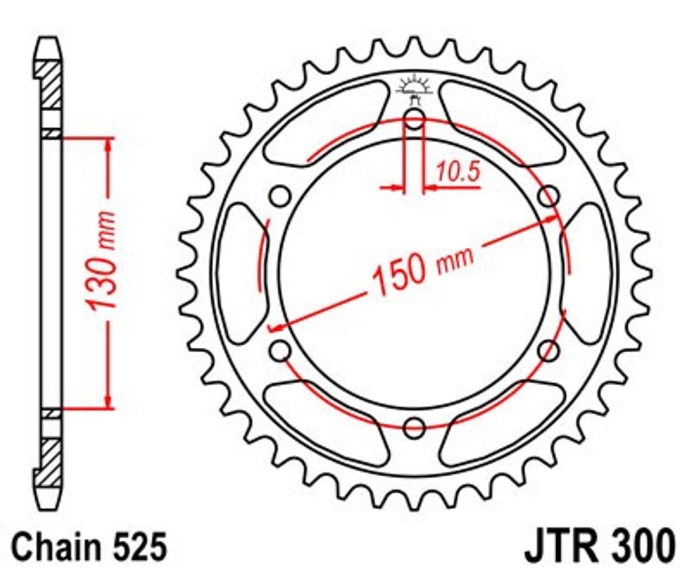 JT Řetězová rozeta JT JTR 300-46 46 zubů, 525