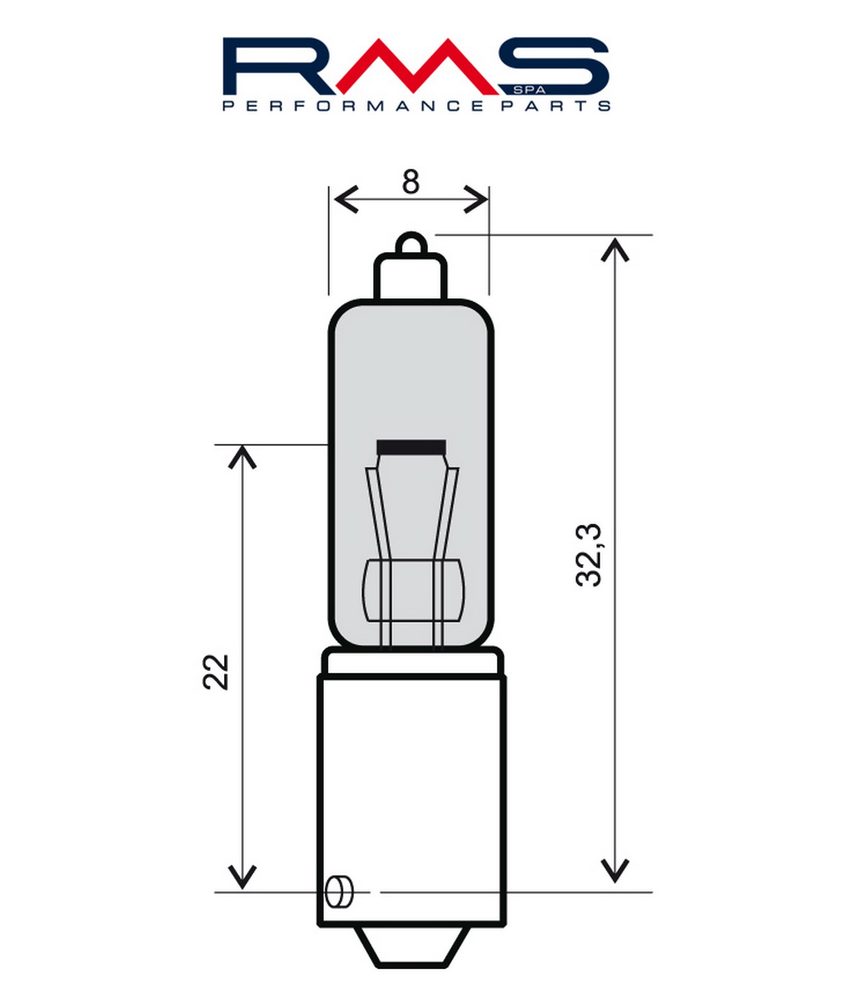 RMS Žárovka RMS 246510015 12V 21W, 90° 10 ks bílá