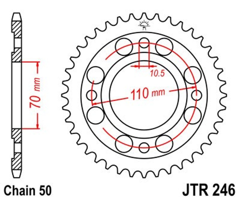 JT Řetězová rozeta JT JTR 246-41 41 zubů, 530