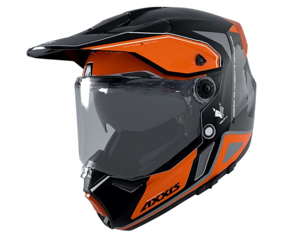 AXXIS Enduro helma AXXIS WOLF DS roadrunner B4 - matná fluo oranžová - S