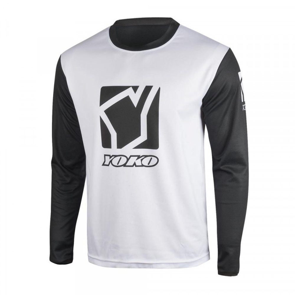 YOKO Motokrosový dres YOKO SCRAMBLE - bílá/černá