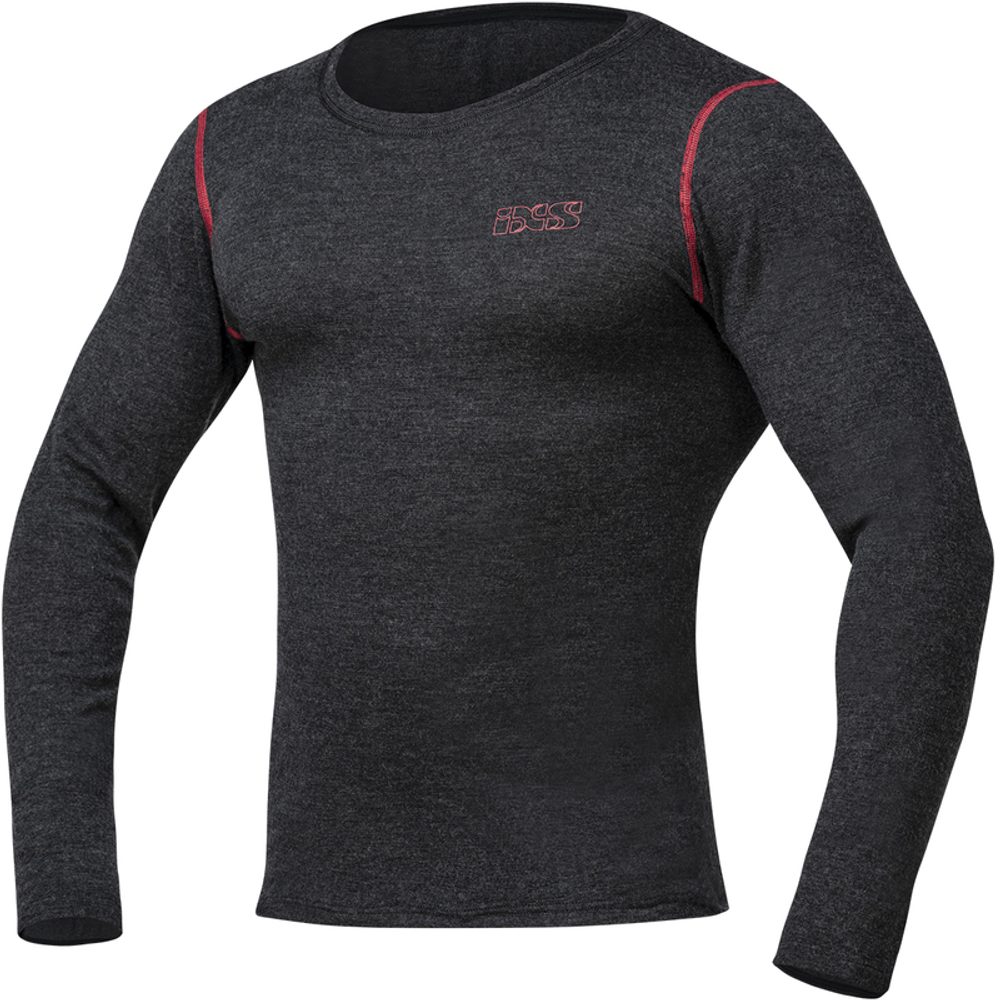 IXS Funkční tričko s dlouhým rukávem iXS MERINO 365 - šedé - 3XL/4XL