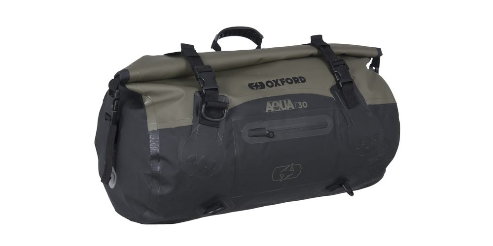 OXFORD Nepromokavý vak na motorku OXFORD AQUA Roll Bag T30, khaki 30l