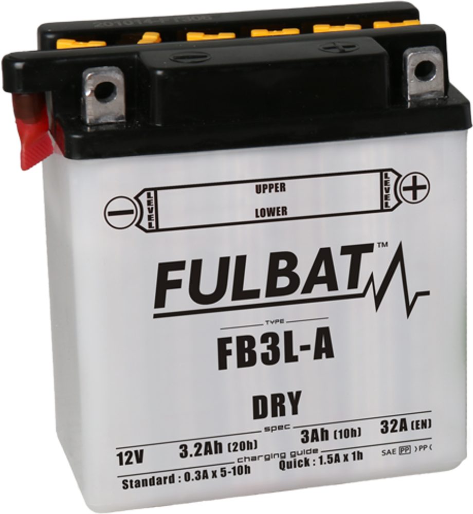 FULBAT Konvenční motocyklová baterie FULBAT FB3L-A (YB3L-A) Včetně balení kyseliny