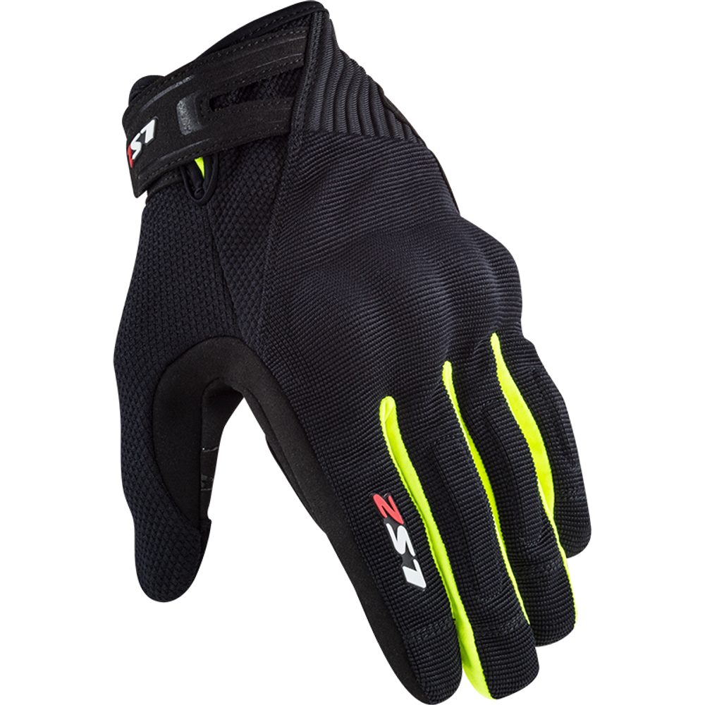 LS2 Helmets LS2 DART 2 MAN GLOVES BLACK H-V YELLOW - S