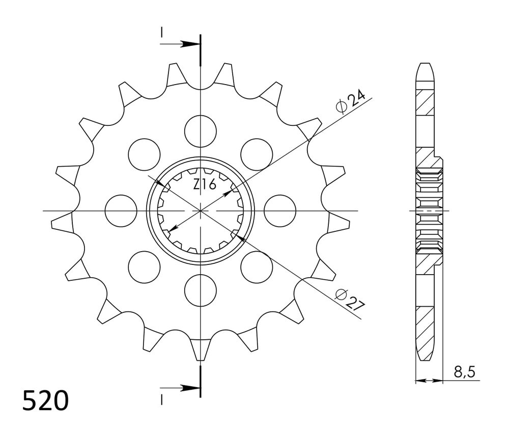 SUPERSPROX Řetězové kolečko SUPERSPROX CST-1423:17 17 zubů, 520