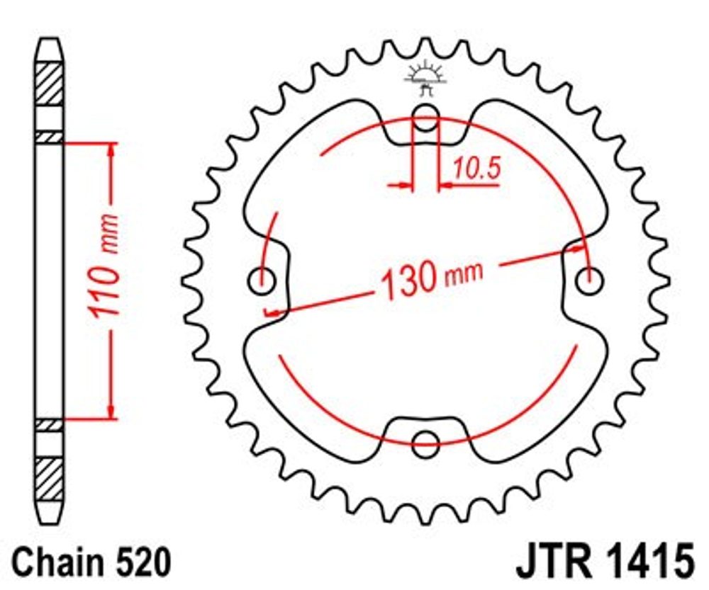 JT Řetězová rozeta JT JTR 1415-38 38 zubů, 520