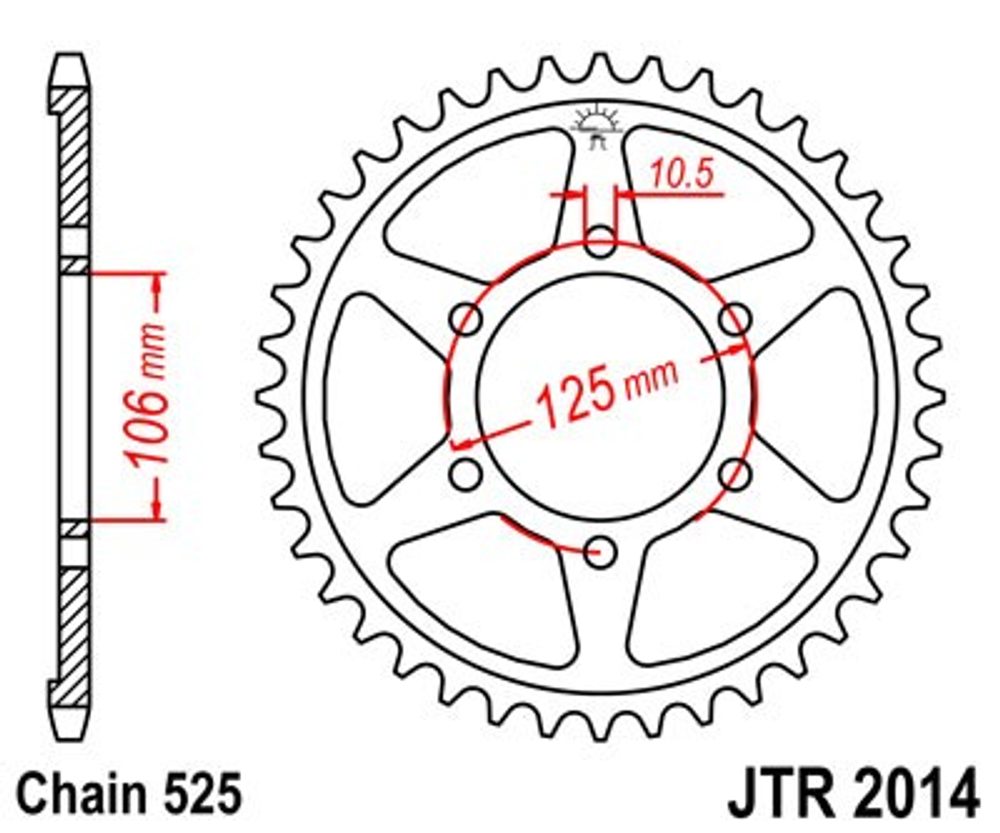 JT Řetězová rozeta JT JTR 2014-39 39 zubů, 525