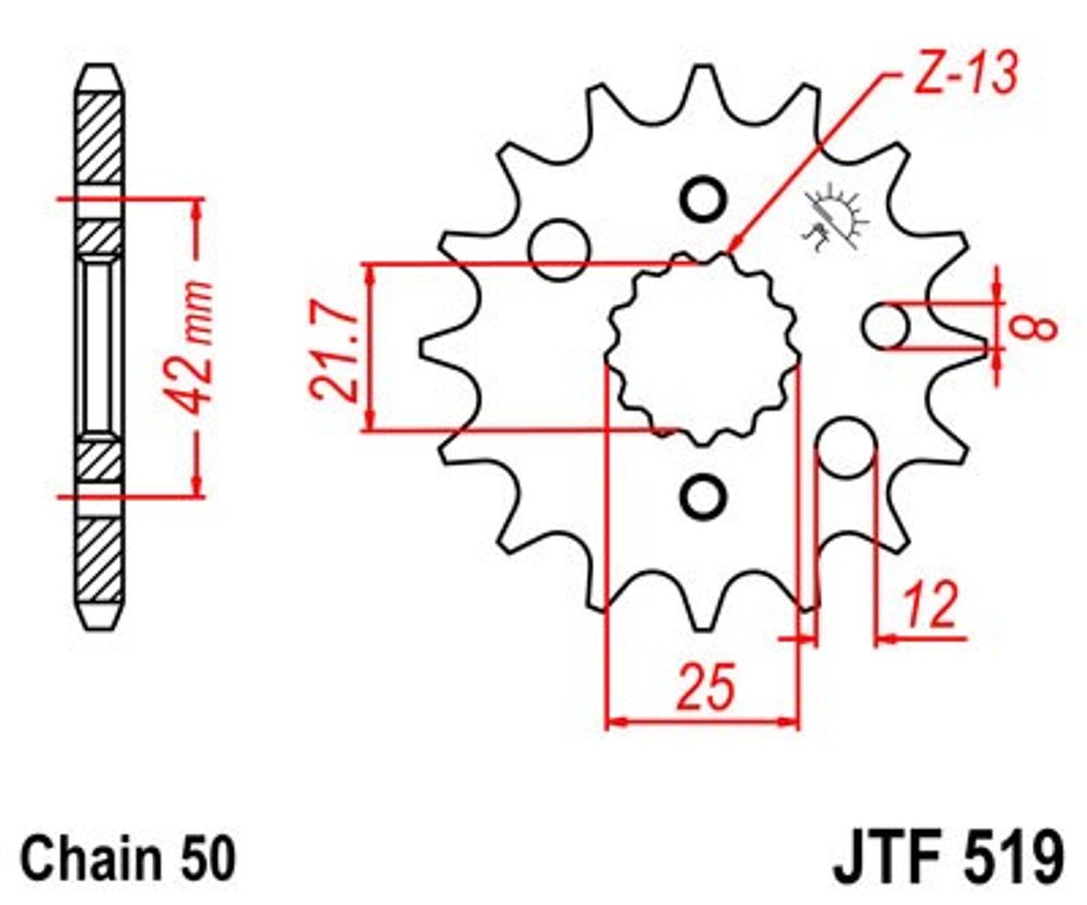 JT Řetězové kolečko JT JTF 519-15 15 zubů, 530