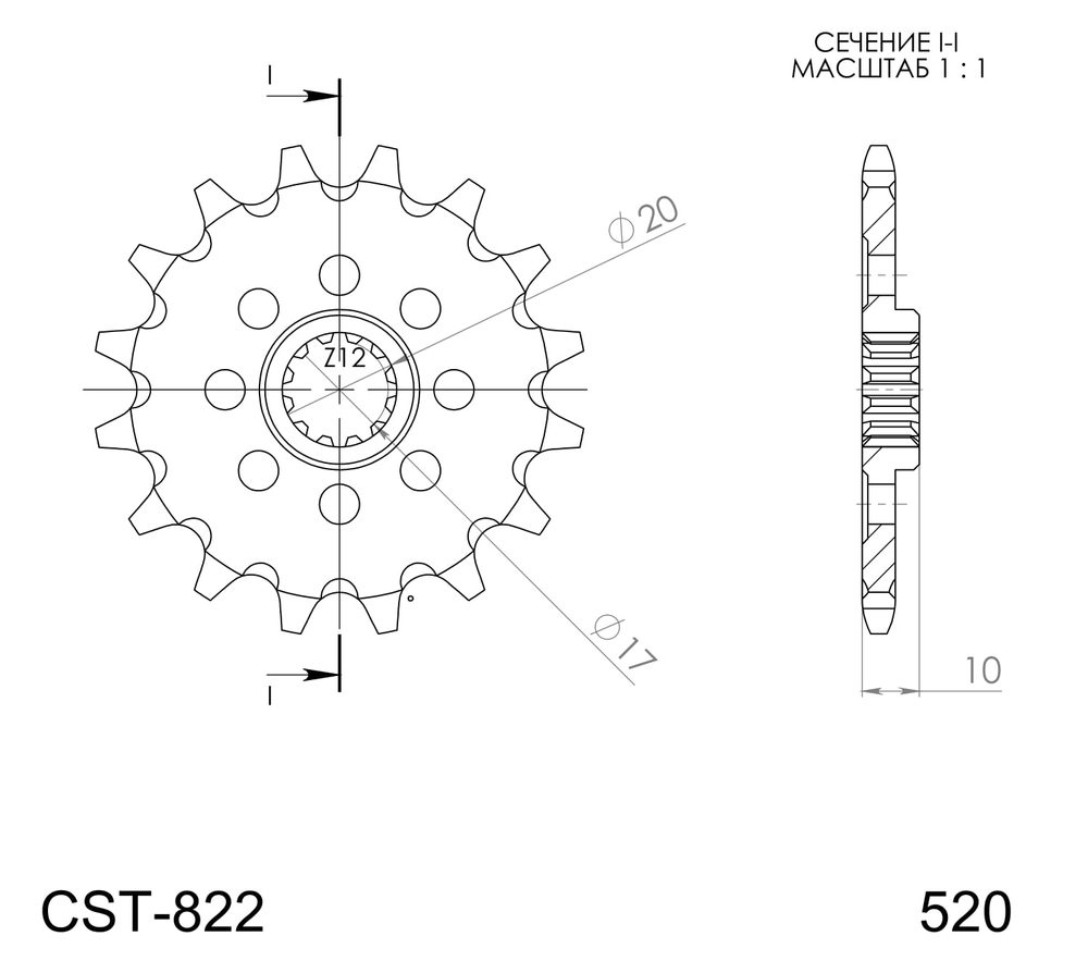 SUPERSPROX Řetězové kolečko SUPERSPROX CST-822:13