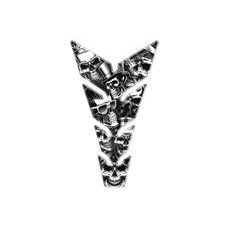 TANKPAD PUIG SKULL PARTY BLACK & WHITE 20594N - TANKPADY NA MOTORKU - NA MOTORKU