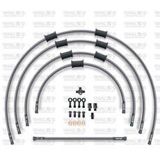 STANDARD HADICE PŘEDNÍ BRZDY SADA VENHILL POWERHOSEPLUS KAW-10006FB (5HADIC V SADĚ) PRŮHLEDNÉ HADICE, ČERNÉ KONCOVKY - LANKA A HADICE - NA MOTORKU