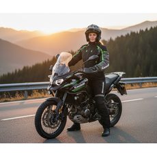 DÁMSKÁ KOŽENÁ SPORTOVNÍ BUNDA IXS RS-600 1.0 ČERNO-TYRKYSOVÁ - KOŽENÉ BUNDY - NA MOTORKÁŘE