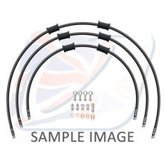 STANDARD HADICE PŘEDNÍ BRZDY SADA VENHILL POWERHOSEPLUS SUZ-6001FS-BK (3 HADICE V SADĚ) ČERNÉ HADICE, NEREZOVÉ KONCOVKY - LANKA A HADICE - NA MOTORKU
